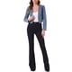 thumbnail image 2 of Chaqueta de mezclilla recortada INSPIRE CHIC para mujer, bolero casual sin cuello y de frente abierto XS Azul Polvoriento, 2 of 6