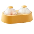 thumbnail image 2 of Molde doble para bolas de hielo, bandeja redonda para cubitos de hielo, bandeja con tapa para cocina, hogar, cóctel, café, whisky, amarillo brillante, 2 of 14