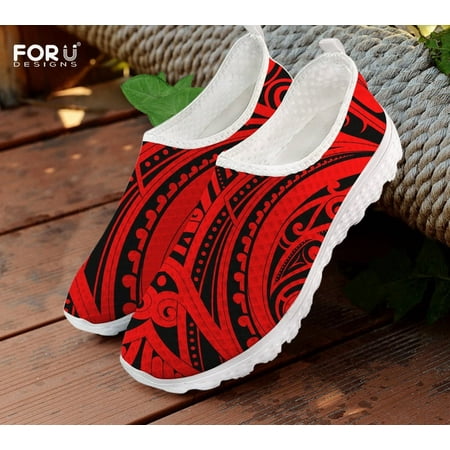 

FORUDESIGNS Summer Women Flats Shoes Maori Tribal Tattoo Pattern Air Mesh Slip-on Ladies Casual Sneakers Breathanble Female 2024