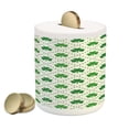 thumbnail image 1 of Irish Piggy Bank, 4 Leaf Shamrock Clover Flowers Dotted Dashed Lines National Culture Art, Ceramic Coin Bank Money Box for Cash Saving, 3.6" X 3.2", White Green, by Ambesonne, 1 of 4