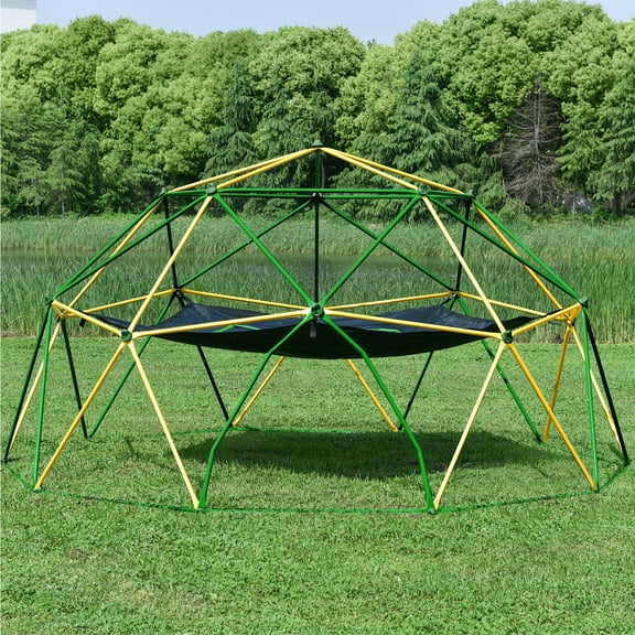 YIYADO Kids Climbing Dome Tower with Hammock, Geometric Dome, Fresh Color, Rust-Resistant and UV-Resistant Steel Support 1000 lbs.