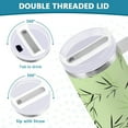 thumbnail image 5 of 30 oz Tumbler with Handle Lid and Straw Insulated Water Tumbler Stainless Steel Water Cup Mug Bottle Reusable Cup Holder Friendly Green Bamboo Leaves, 5 of 6