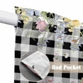 thumbnail image 4 of Spring Easter Flowers Swag Curtains for Kitchen/Bedroom/Living Room, Farmhouse Floral Black Buffalo Plaid Scalloped Curtains 63 Inch Long, Window Swag Topper Curtains Valances 2 Panels Set 36"x63", 4 of 8