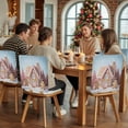 thumbnail image 5 of Pink Christmas Tree Chair Covers Set of 6 Xmas Ginger Bread Man House Snowflake Fantasy Chair Back Covers Stretch Removable Washable Slipcovers Protector for Dining Room Kitchen Party Decor, 5 of 5