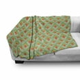 thumbnail image 3 of Abstract Soft Flannel Fleece Throw Blanket, Vintage Geometric Diamond Shaped Lines Stripes Symmetrical, Cozy Plush for Indoor and Outdoor Use, 50" x 70", Pale Green Orange, by Ambesonne, 3 of 6