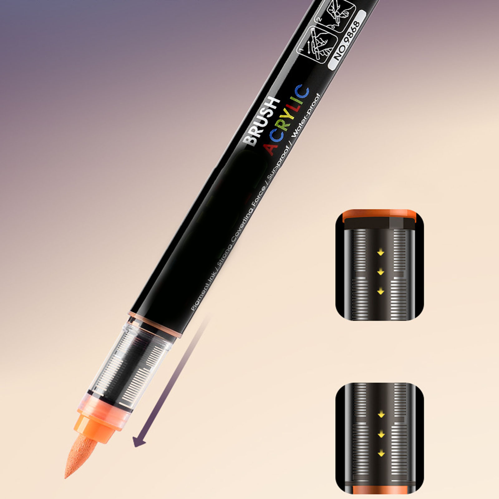 12/24/36/48 Color Acrylic Paint Pen Liquid Brush Acrylic Marker for Painting on Paper Stone Glass Canvas Ceramic