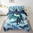 thumbnail image 2 of Manfei 3D Wetsern Dragon Twin Bedding Sets 7-Piece for Teens, Magic Animal Bedding Comforter Set, Winter Snow Mountain Reversible Sheet Sets, Microfiber Bedroom Decor, 2 of 7