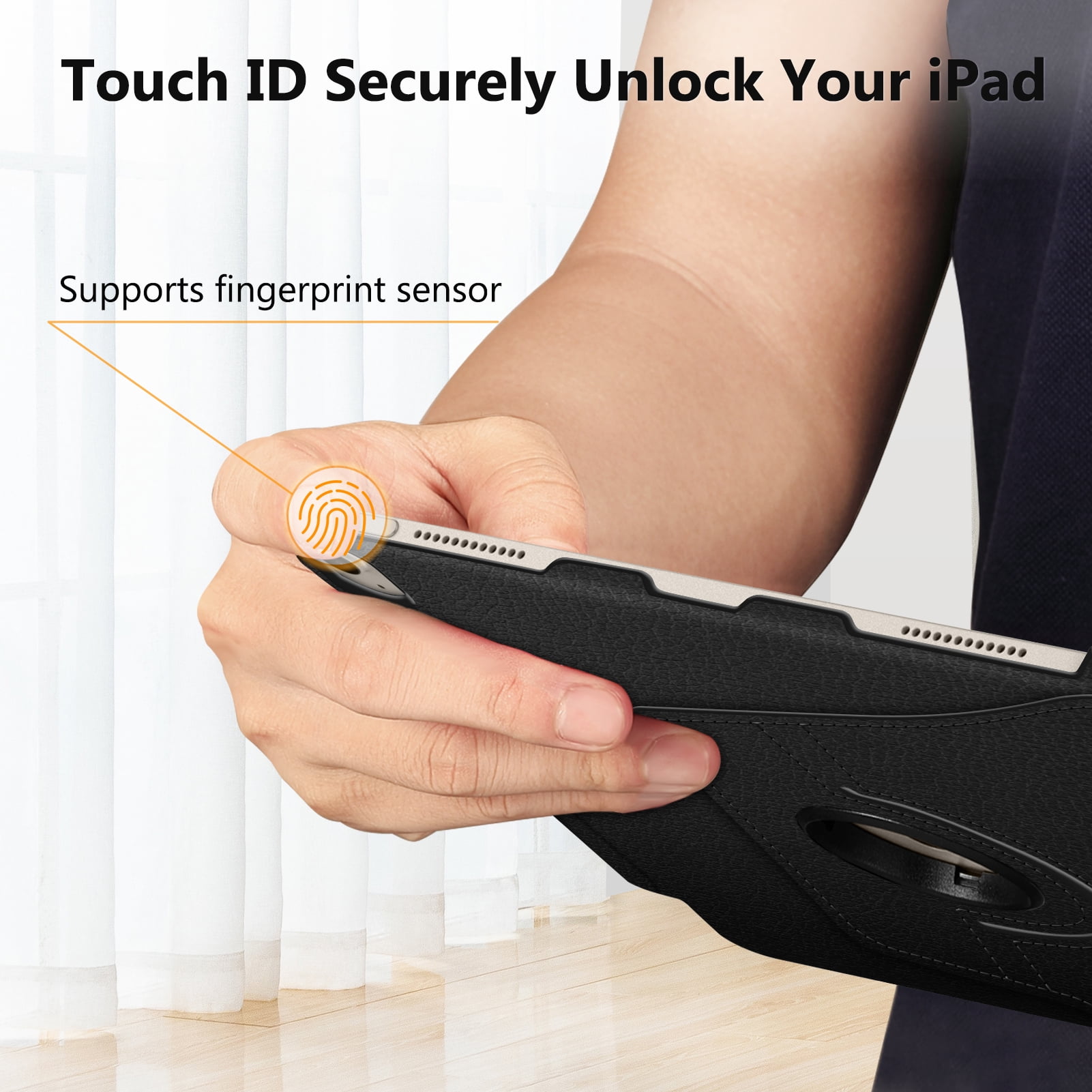 Fintie Rotating Case for iPad Air 13-inch (M4) 2026, (M3) 2025, (M2) 2024 - 360 Degree Rotating Protective Stand Cover with Pencil Holder, Black