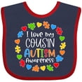 thumbnail image 3 of Inktastic I Love my Cousin Autism Awareness Boys or Girls Baby Bib, 3 of 4