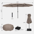 thumbnail image 2 of EastVita Khaki 15ft Patio Umbrella,Patio Double-Sided Umbrella With Base and Crank,Double Sided Outdoor Rectangle Market Umbrella for Patio, Lawn & Garden and Poolside, 2 of 5