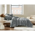 thumbnail image 6 of Brooklyn Loom Bubble Faux Fur 100% Microfiber Polyester  3 Piece King Comforter Set in Grey, All Season, Adult Size, OEKO-TEX Certified, 6 of 11