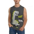 thumbnail image 2 of Lsque Cute Dinosaur Print Men's Cotton Blend Sleeveless Muscle Shirts (S-3XL)- Moisture Wicking, Odor Protection, UPF 30+,3X-Large, 2 of 8
