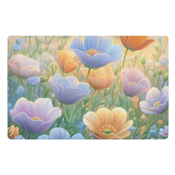 Soft Pastel Blooms Floor Door Mat Outdoor Indoor for Home Entrance Welcome Mats 32"x20"
