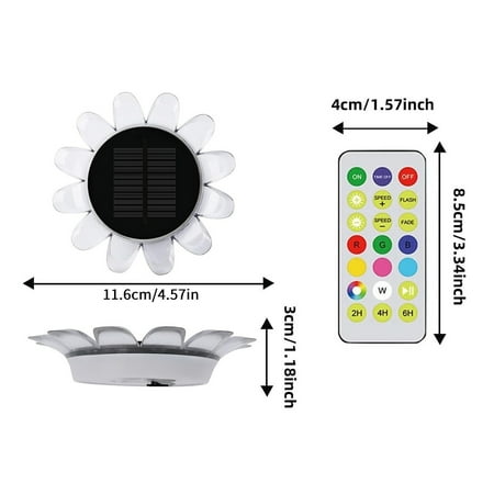 YFGEFTR Floating Solar Pond Light Diving Led Remote Control IP67 for Pool Garden Weeding Decor，Party