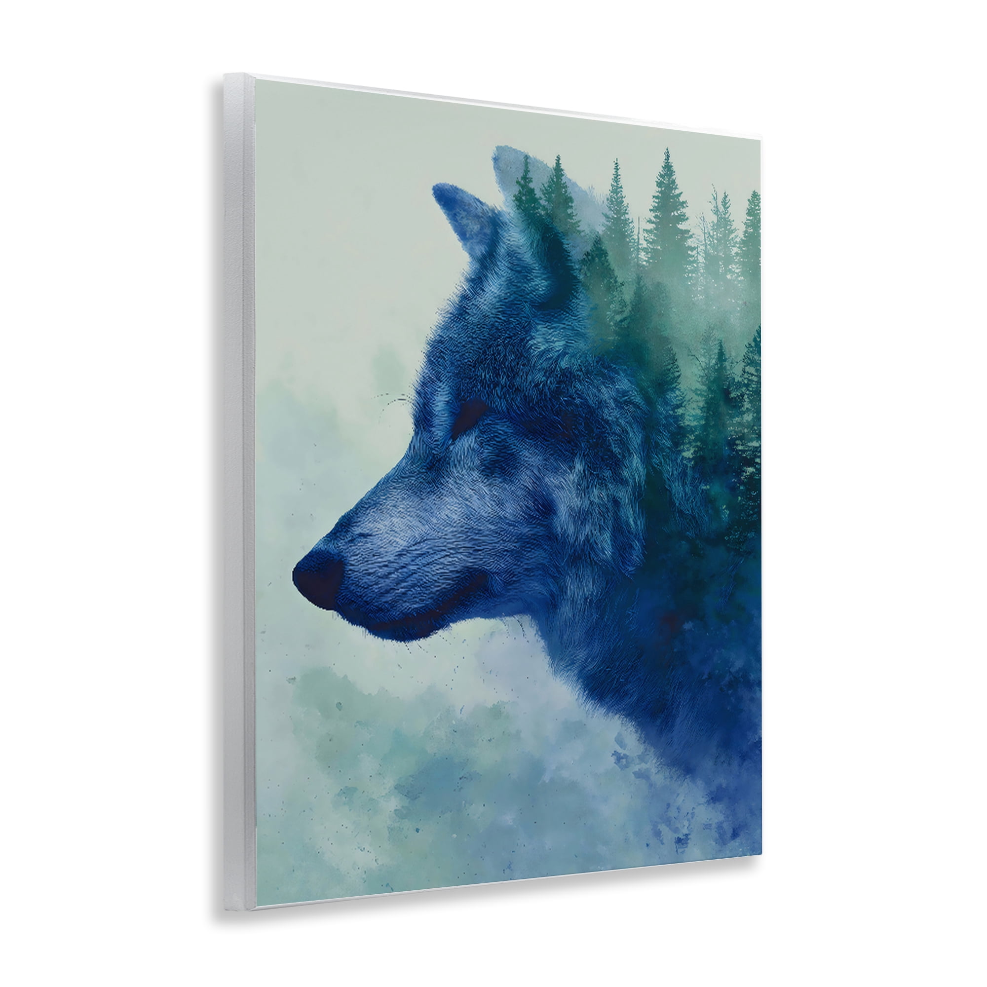 Stupell Industries Indigo Wolf in Misty Pines Wall Plaque Art, design by Franklyn Gregory