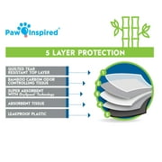 Paw Inspired Disposable Guinea Pig Habitat Cage Liners Beddings| Bamboo Charcoal Odor Controlling | Liners Pee Pads for Ferrets, Rabbits, Hamsters, Small Animals (28x17 (C&C 2 x 1), 8 Count)