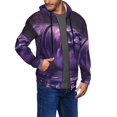 thumbnail image 5 of JUNZAN Purple Hippo In Water Print Men's Zip Up Hoodie Athletic Hoodies Long Sleeve Hooded Sweatshirts With Pockets (S-3XL), 5 of 6