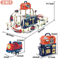 thumbnail image 2 of Train Tracks Toy, Track Car Playset Convenience Store Series, Electric Train Toys for Toddler, Blue Dollox, 2 of 7