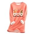 thumbnail image 3 of Hauts d'Automne pour Femmes, Chandail en Molleton Épais en Polaire à Manches Longues, Imprimé Velours, Chaud, Col Rond, sous-Vêtements Décontractés pour Femmes en Liquidation, 3 of 3