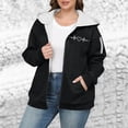 thumbnail image 2 of THDHVS Winter Coats for Women,Women's Coats,Plus Size Women's Solid Color Hoodie with Plush Lining Drop Shoulder and Zipper Thickened Sweatshirt Provides Maximum Warmth in Fashion Fits 2XL, 2 of 6