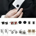 thumbnail image 3 of K-KED Cufflinks Mens Shirt Wedding Cuff Links Metal Delicate Jewelry Square Silver Black Gold-K, 3 of 9