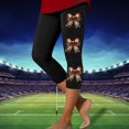 thumbnail image 1 of MKLEKYY Leggings deportivos para mujer, leggings deportivos casuales de moda con estampado de rugby para mujer, pantalones de yoga, leggings capri 2097, 1 of 3