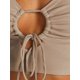 thumbnail image 4 of Sunloudy Suéter de color sólido para mujer, blusas cortas sin espalda de manga larga con cuello en V profundo, S / M / L / XL Sunloudy moda, 4 of 6