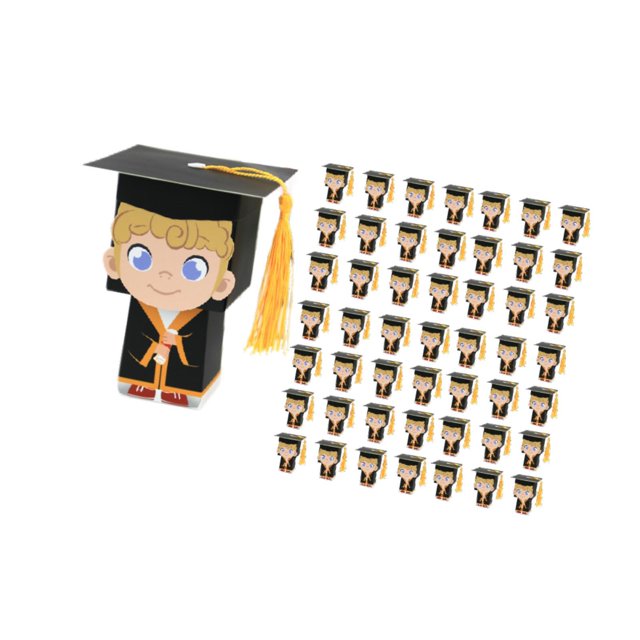 50x Cajas de Regalo de Graduación, Cajas de Chocolate para Regalos para Invitados Cajas de Dulces para Suministros de Fiesta de Graduación Centros de Niños