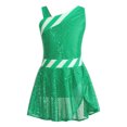 thumbnail image 3 of Haitryli Girls Christmas Santa Dance Dress Gymnastics Ballet Leotard Figure Ice Skating Bodysuit Green 4, 3 of 7