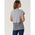 thumbnail image 5 of DARING DIVA Sleeveless Round Neck Striped Sweater Vest Cap Sleeve XL Grey, 5 of 7