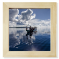 thumbnail image 1 of Ocean Water Blue Boat People Picture Square Picture Frame Wall Tabletop Display, 1 of 3