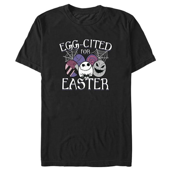 Men's The Nightmare Before Christmas Egg-Cited for Easter  Graphic Tee Black Large