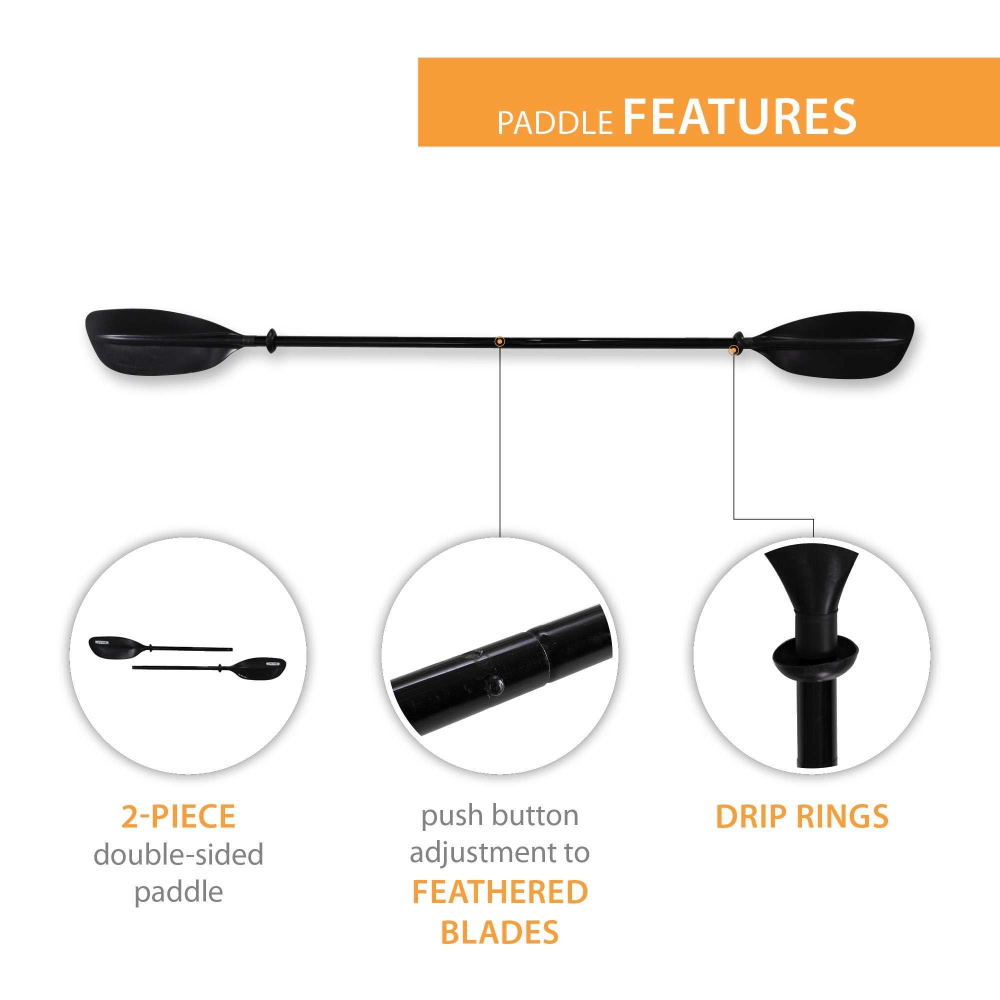 Lifetime Lite Elite Kayak Paddle, 86.6 in (91076)