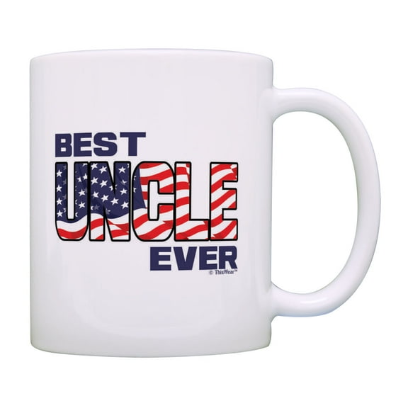 ThisWear US Patriotic Mug Best Uncle Ever Mug US Flag Mug Veteran Mug Uncle Coffee Mug USA