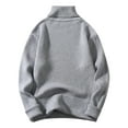 thumbnail image 3 of JTieacloth Mens Lightweight Sweaters Male Autumn And Winter Wool Sweater Round Neck Pullover Bottoming Shirt All Matching High Neck Top(Gray), 3 of 3
