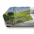 thumbnail image 3 of Nature Soft Flannel Fleece Throw Blanket, Rural Country Scenery with Floral Grass Field Tree Idyllic Landscape, Cozy Plush for Indoor and Outdoor Use, 60" x 80", Apple Green Pale Blue, by Ambesonne, 3 of 6