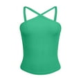 thumbnail image 4 of Summer Tops for Women Business Casual Shirts Women Top Clothes Top plus Size Sports Ladies Fashion Sexy Casual Solid Color Vest With Thread Strap Green L, 4 of 5