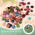 thumbnail image 4 of Uxcell 80-Pack Conchas Planas Redondas Naturales de 15 mm, Cuentas de Moneda Redonda Plana con Agujero, Concha de Madreperla para Joyería [Azul Lago], 4 of 7