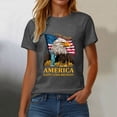 thumbnail image 4 of XZNPDUCQ Flag Patriotic Shirt Women's Fashion Casual Printed Round Neck Short Sleeve T Shirt 4th of July Gift (XXL,A13-Grey), 4 of 8