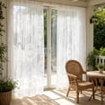 thumbnail image 4 of Tyidzon White Sheer Curtains, Light Filtering Semi Sheer Voile Curtains with Design Leaves Embroidered Rod Pocket Window Drapes for Bedroom Living Room, 4 of 7