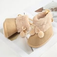 thumbnail image 3 of Infant Baby Girl Winter Warm Plush Half Boots Soft Sole Shoes 0-18M, 3 of 7