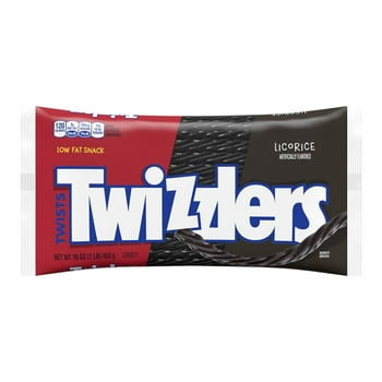 TWIZZLERS, Twists Licorice Chewy Candy, Low , 16 oz, Bag