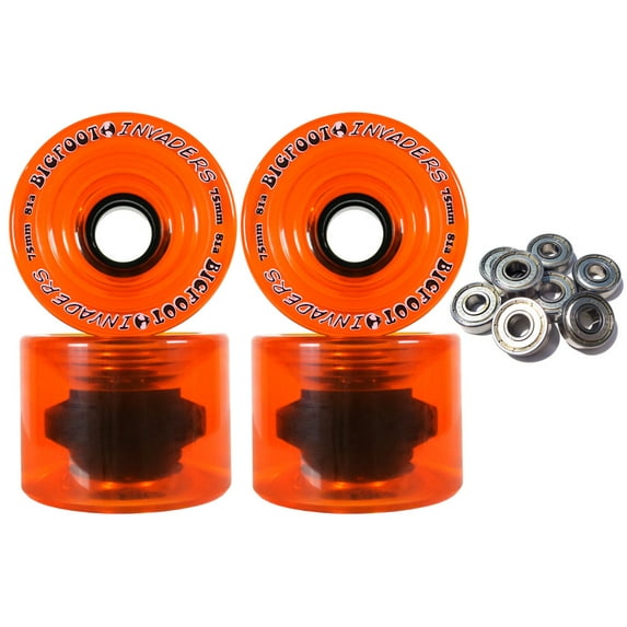 BIGFOOT LONGBOARD WHEELS 75mm 81a INVADERS ORANGE Offset Downhill / Freeride