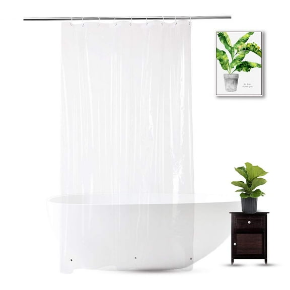 Bathroom Shower Curtain Liner - Waterproof Plastic Shower Curtain Premium PEVA Non-Toxic with Rust Proof Stainless Steel Metal Grommets 8G Heavy Duty Bathroom Accessories, 72" x 78"