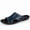 White, variant on Men Navy Blue Wrinkle Leather Hollow Slide Sandals Metal Rivet Shock Absorbing Massage Insole Casual Slippers