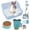 Blue, variant on Rabbit Litter Box Trainer with  Feeder Hanging Bowls Water Dispenser for Small Animal Pet Toilet