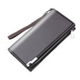 thumbnail image 1 of Fashion Men ID Long Wallet Solid Color Bag Zipper Purse Multiple Card Slots Clutch Bag, 1 of 5
