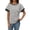 White, variant on Women's Going Out Striped Knit T Shirt Short Sleeve Round Neck Casual Stretchy Everyday Spring Top
