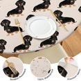 thumbnail image 4 of Cute Dachshund Round Fitted Tablecloth with Elastic Edge,Dining Table Cover Waterproof,Outdoor Round Tablecloth for Camping,Dining,Indoor and Outdoor, 4 of 7