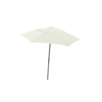 Fiberbuilt Home 7BPU-6R-WDO-SP-Natural 7.5 ft. Hex Beach Umbrella 6 Rib Push Up Natural Oak with Natural Spun Poly Canopy